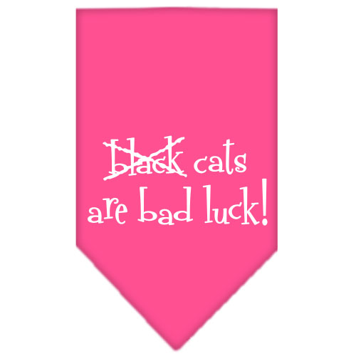 Black Cats are Bad Luck Screen Print Bandana Bright Pink Large